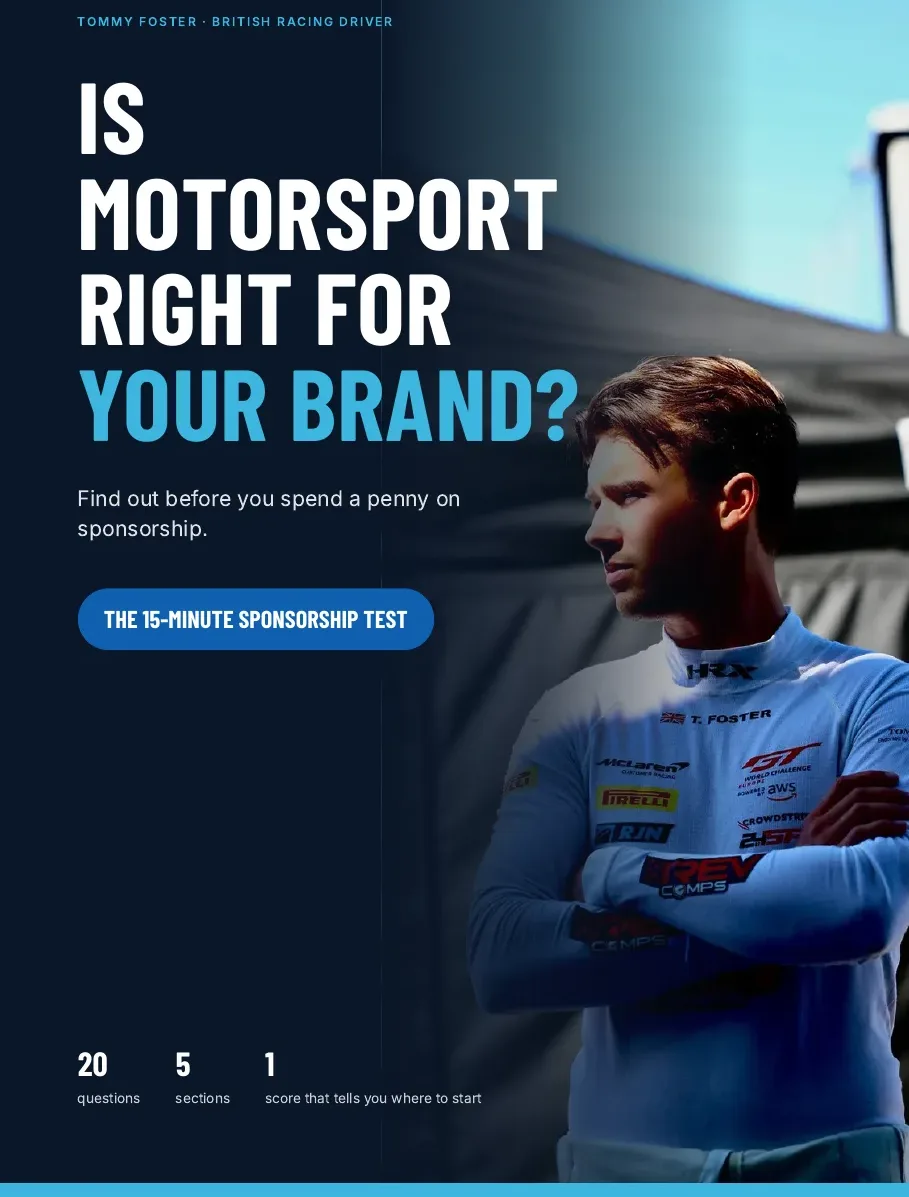 The 15-minute motorsport sponsorship test
